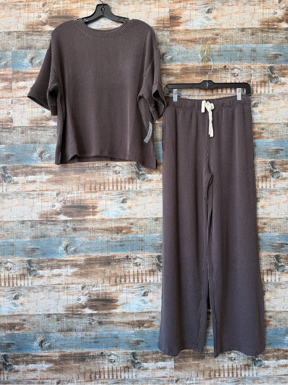 Women’s Zenana Ribbed Espresso Pants Set